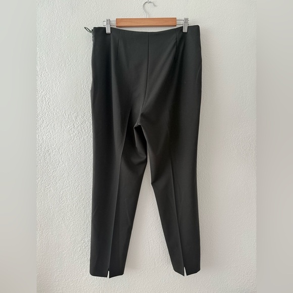 PIAZZA SEMPIONE Side Zip Virgin Wool Blend  Cropped Pants Size 12 Dark Moss - Picture 6 of 12
